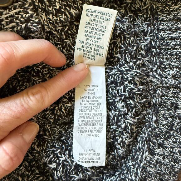 L.L.Bean Women’s Marled Cotton Button Front Cardigan Sweater M Petite - Picture 6 of 7